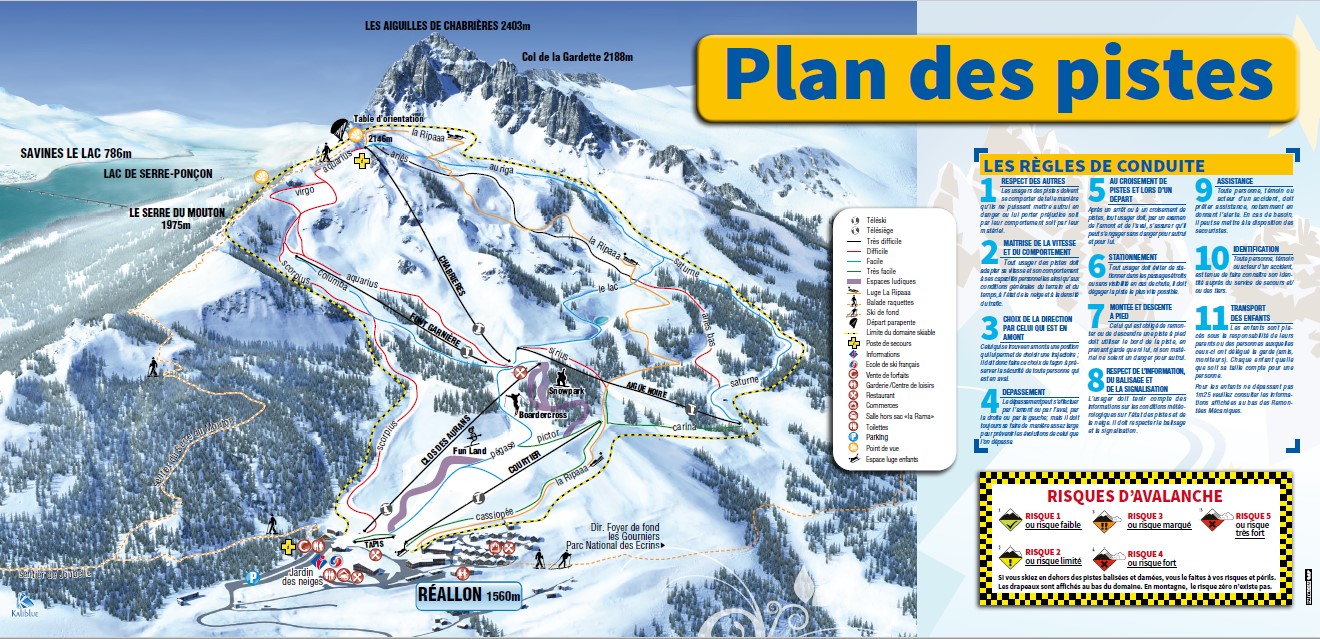 Mappa delle piste di sci alpino