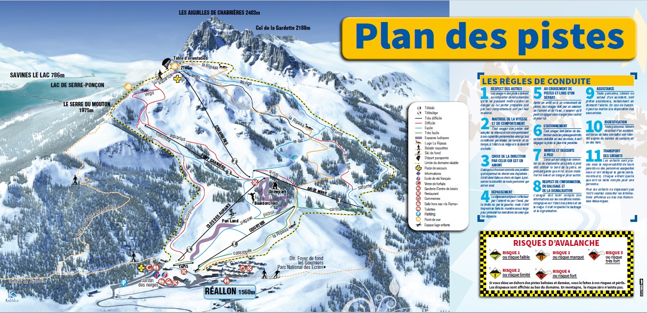 Plan des pistes Réallon