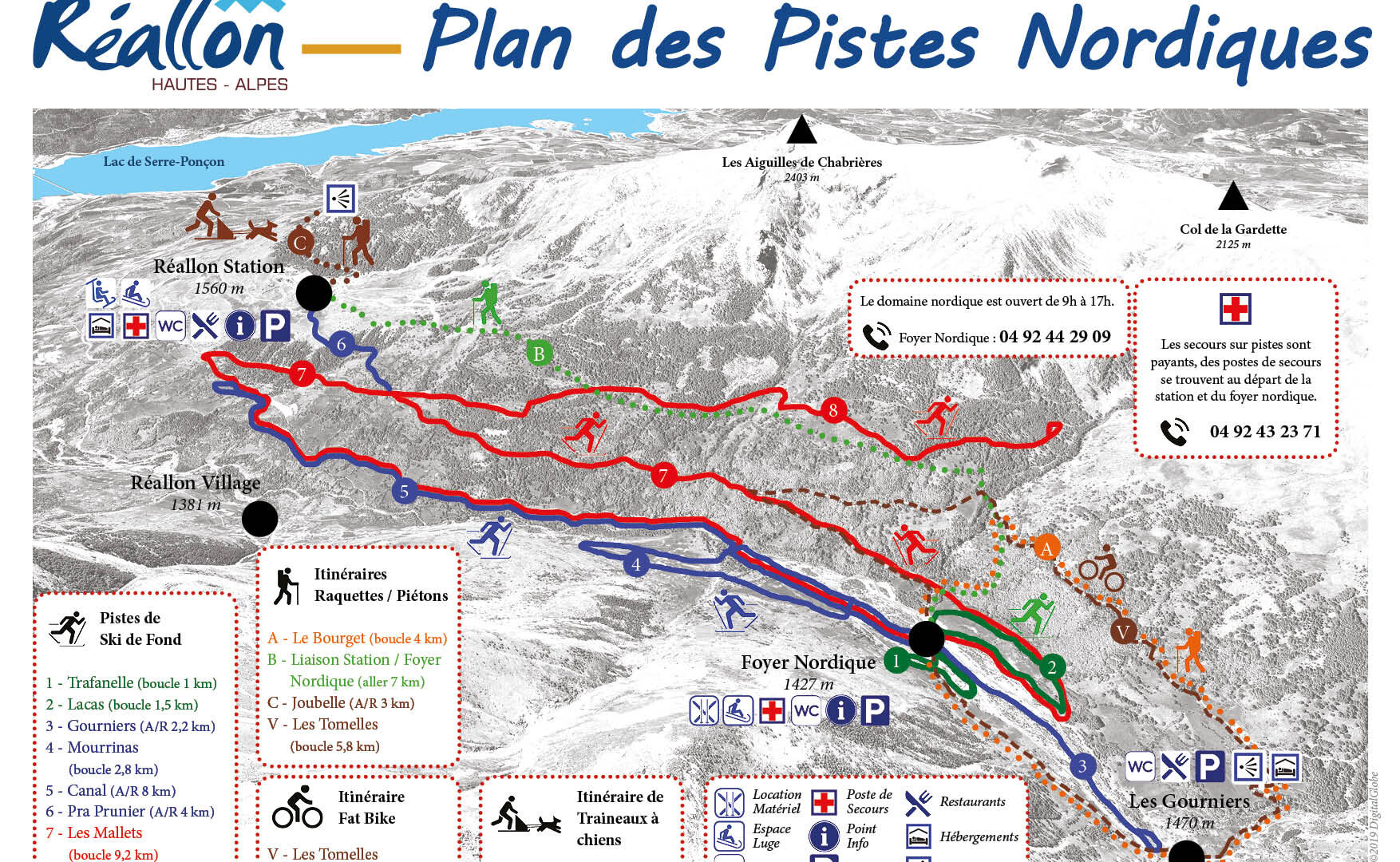 Plan des pistes nordiques 2019-2020